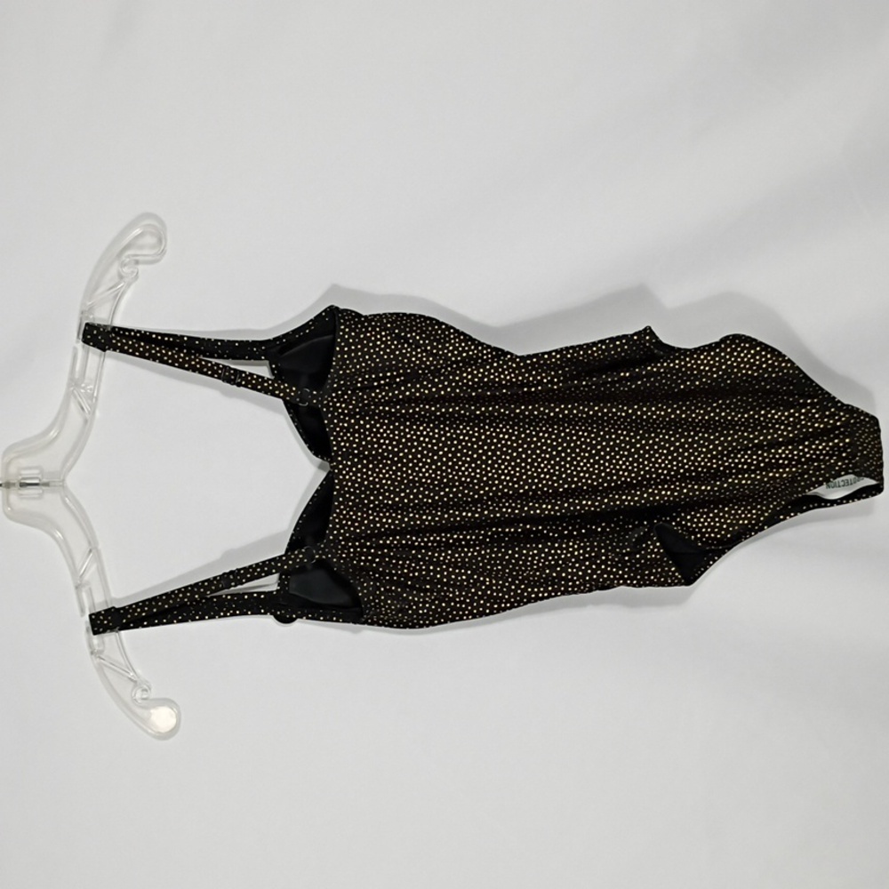NWT Nip Tuck Swimsuit One Piece Black And Gold Multi Fit Cup Women's Size 4 - Picture 10 of 11